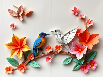 gambar burung dan bunga untuk pinggiran